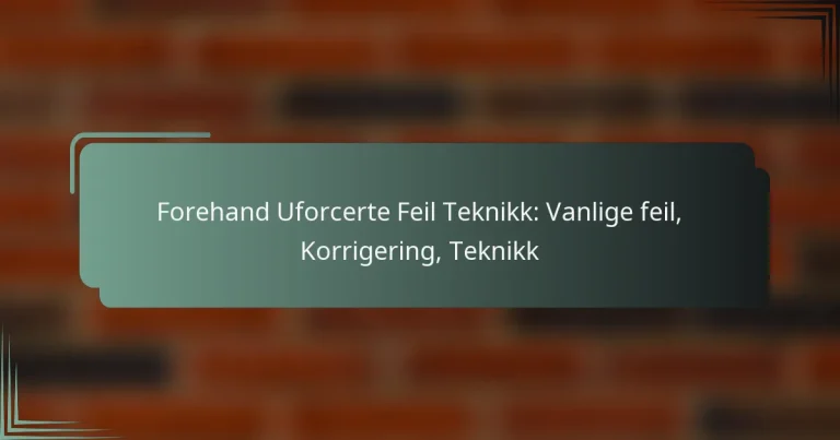Forehand Uforcerte Feil Teknikk: Vanlige feil, Korrigering, Teknikk